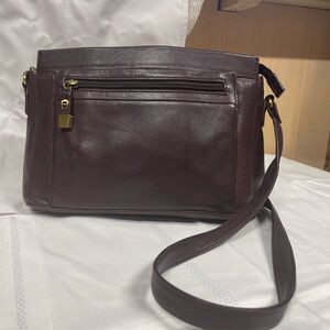 Vintage Etienne Aigner Ox blood leather Crossbody bag, 3 sections